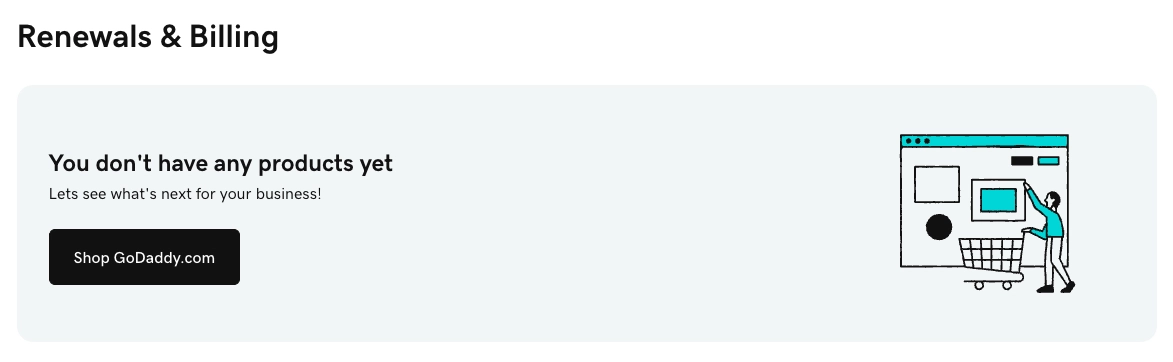 This is the correct status of an ideal GoDaddy account