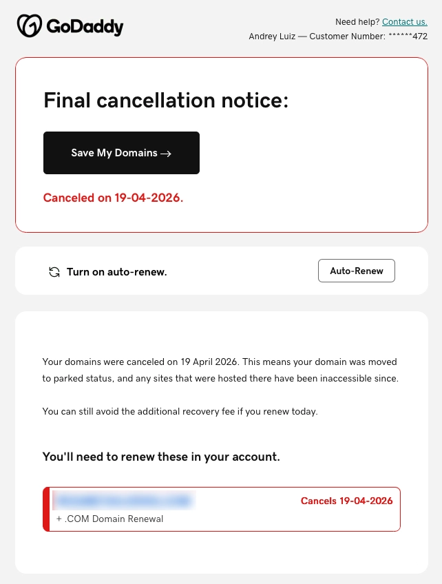 I received e-mails like these once a day and messages on WhatsApp.