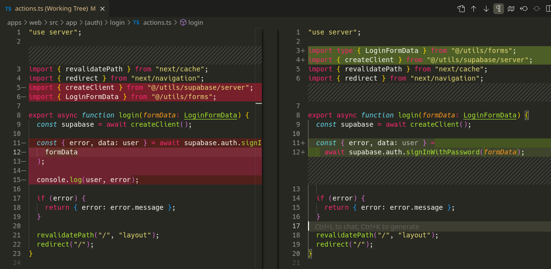 VS Code Diff